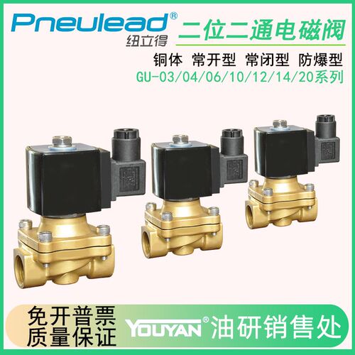 Pneulead纽立得GU-03电磁水阀04F/06/10/12F/14/20F-J/K-4DZ/5DZ