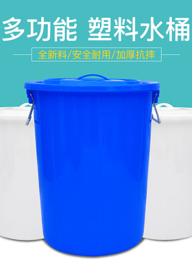 塑料圆桶养殖水箱小号食品级家用蓄水带盖食品大码加厚储水用水桶
