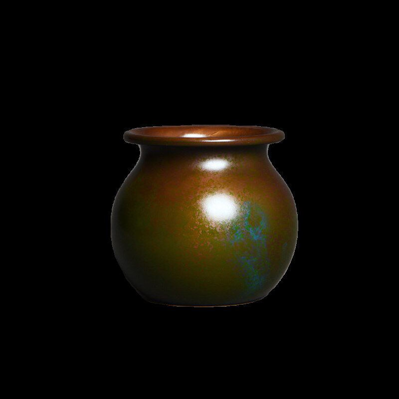 斑斓彩紫铜小水盂 茶滤架子搁架 建水洗茶l洗茶渣斗 茶道配件笔洗