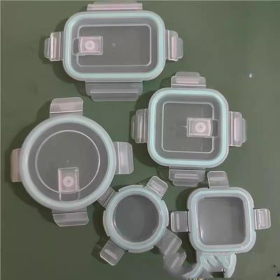 长方形饭盒盖玻璃保鲜盒盖子配件圆形塑料密封透明替换配盖单独卖