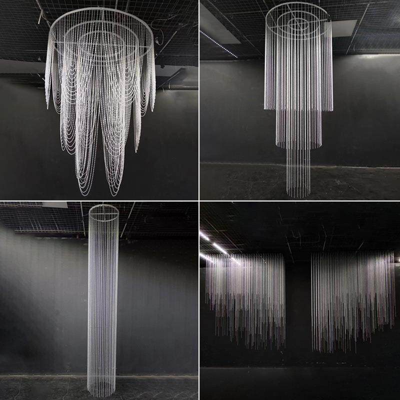 婚庆亚克力亚克力珠帘吊顶酒店宴会厅成品圆环路引帘舞台背景装饰,电子元器件市场,其它元器件,淘宝优惠券,粉丝福利购,淘宝优惠卷