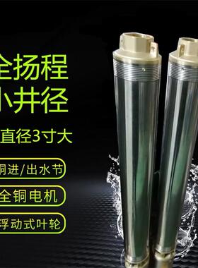 QJ75不锈钢高扬程家用深井泵3寸小井多级潜水泵220V小型抽水机80