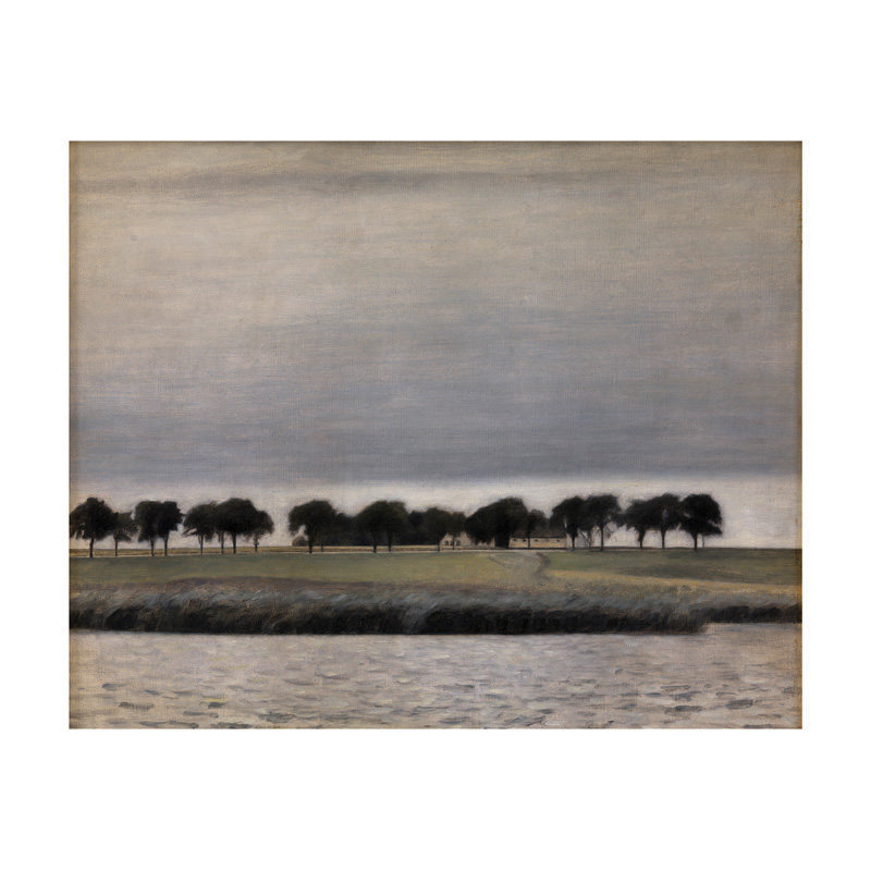 有树的风景金属画框哈默修伊艺术装饰北纯画正欧客厅玄关卧室