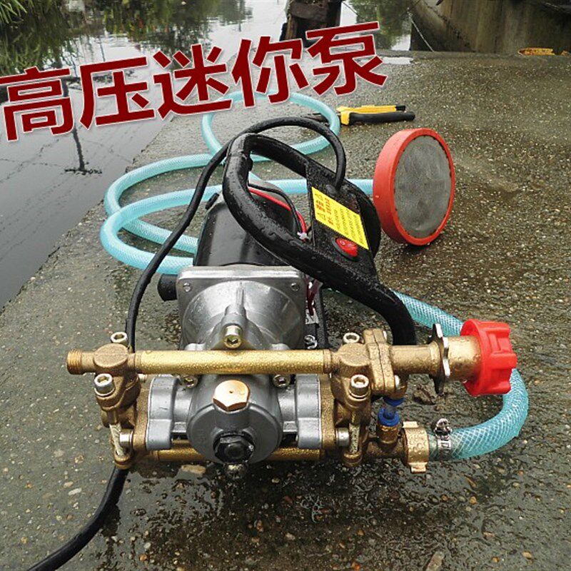12V24V48V电动直流高压洗车机/小型车载电瓶清洗泵自动回流水泵