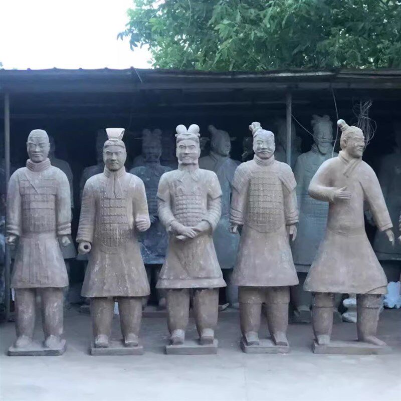 兵马俑雕塑玻质钢材璃兵皇俑大型古代士兵摆件仿古秦始马陵工艺品