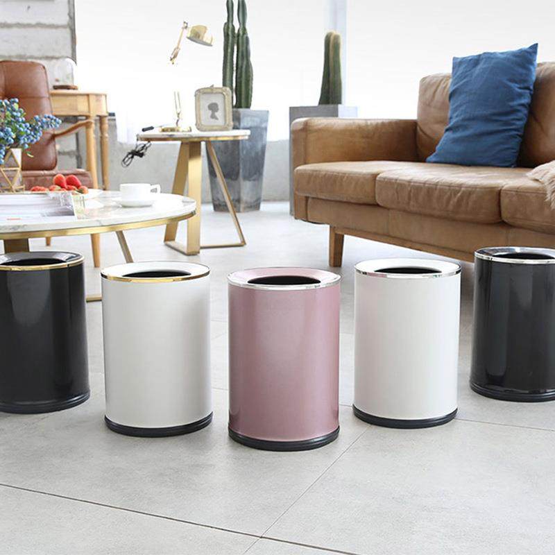 酒店客厅房间垃圾桶轻奢风格简约圆形双层无盖网红创意家用大号桶,电子元器件市场,其它元器件,淘宝优惠券,粉丝福利购,淘宝优惠卷
