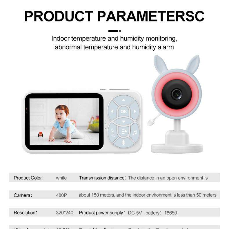 3.5寸婴儿监视器全彩小夜灯温度检测宝宝看护器婴儿哭声检测对讲,电子元器件市场,其它元器件,淘宝优惠券,粉丝福利购,淘宝优惠卷
