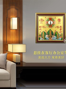 山海镇铜板凸镜八卦图中式家居办公室书房送礼摆件山河镇凸面挂饰