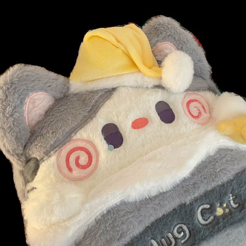 卡通猫咪毛绒午睡抱枕毯子空调被子二合一玩偶女生两用生日礼物