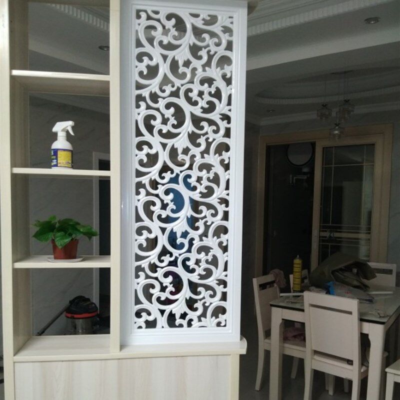 欧式风格实木屏风隔断玄关背景密度板镂空隔断花格通雕花板浮雕板