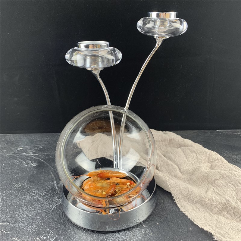创意酒店玻璃烛台大董意境菜私房菜主题餐厅餐具特色个性烛台盘碗