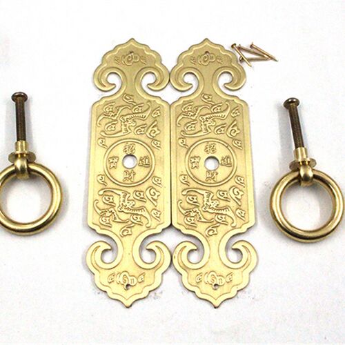 中式仿古明清家具铜配件铜明装书柜直条橱柜衣柜铜拉手柜门把手