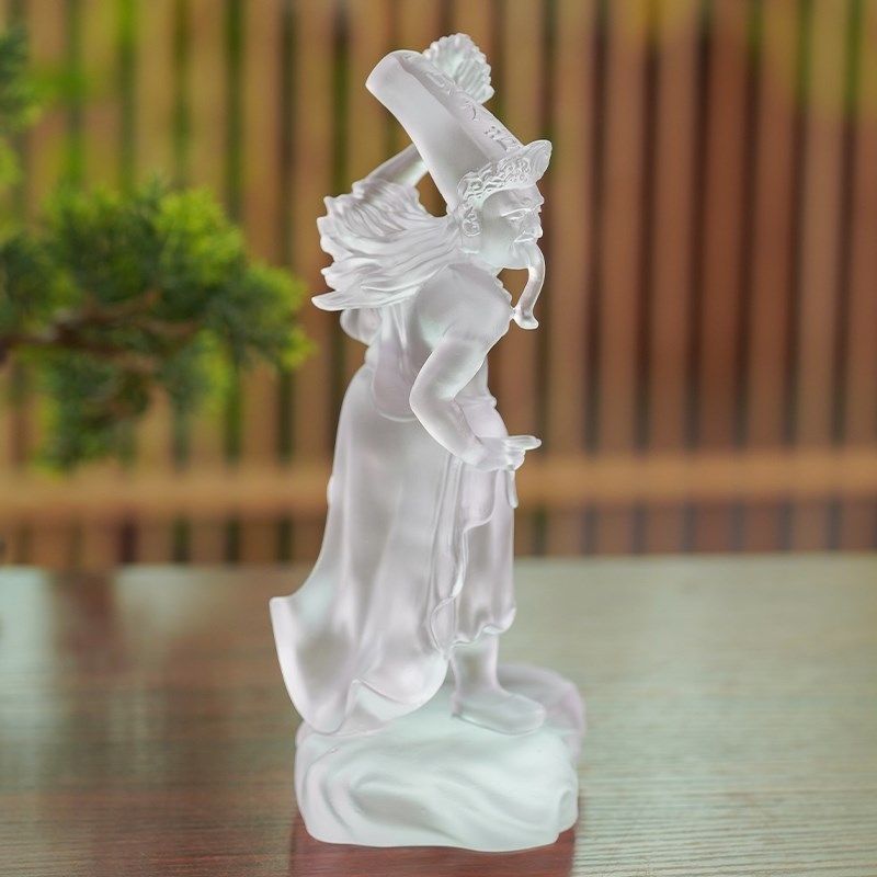 手工真琉璃黑白无常桌面工艺摆件七爷八爷家用客厅装饰品谢范将军