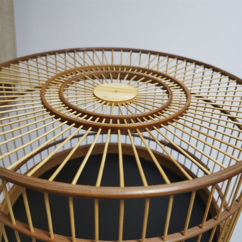 涿州名家手工鸟笼紫竹圈直径295/255/230圆肩泥鳅背款红子绣眼笼