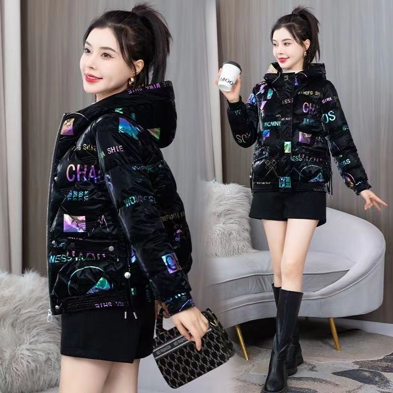 亮面免洗羽绒棉服棉衣女短款2025冬季新款显瘦小个子外套小棉袄