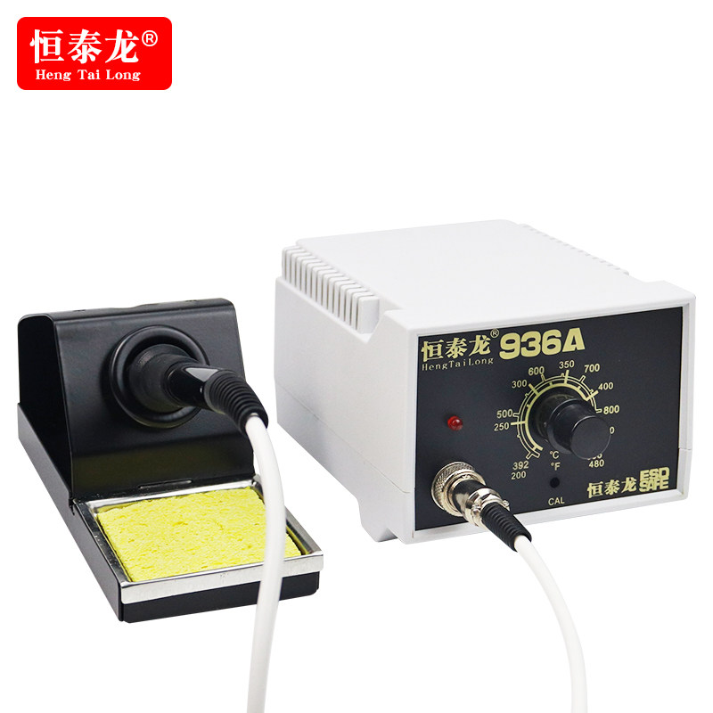 恒泰龙936A恒温电烙铁耐高温白色硅胶线防静电1321发热芯60W焊台
