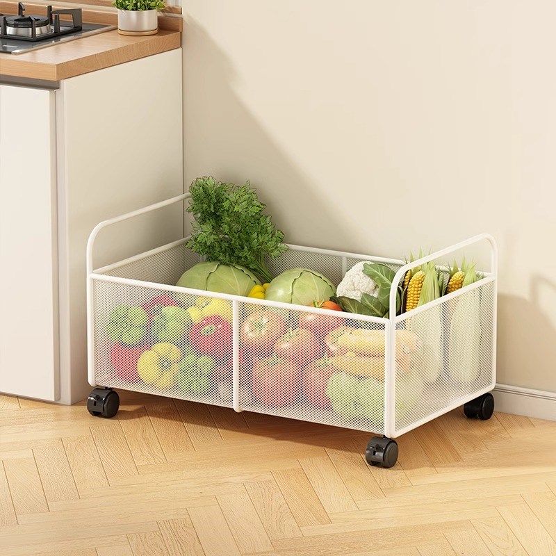 厨房蔬菜置物架菜篮落地小推车蔬果收纳筐多功能整理储物框架