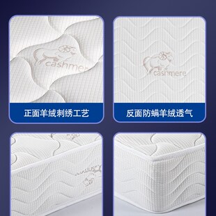 喜盈门席梦思弹簧牀垫软垫家用乳胶椰棕偏硬1.5米巾帼海马厚20cm