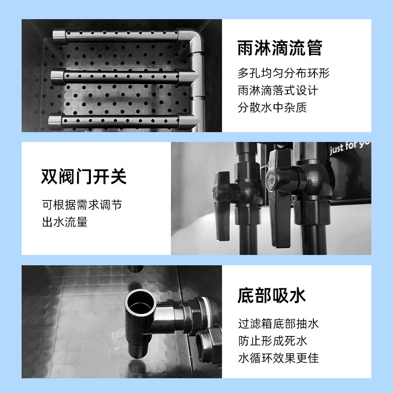 周转箱鱼缸过滤器滴流盒水池净水循环系统金鱼盆过滤盒鱼池过滤箱