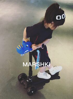 C板T降小千千宝宝marshki儿童可升E折叠三轮脚踏滑U车滑滑车粗轮