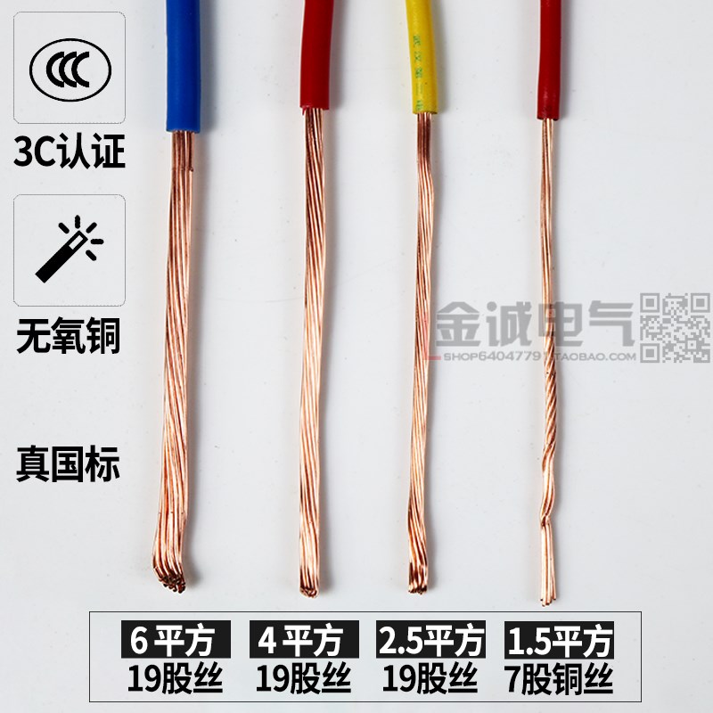 武汉二厂飞鹤电线国标BVR25mm.平方红蓝地线 多1铜软芯股00米