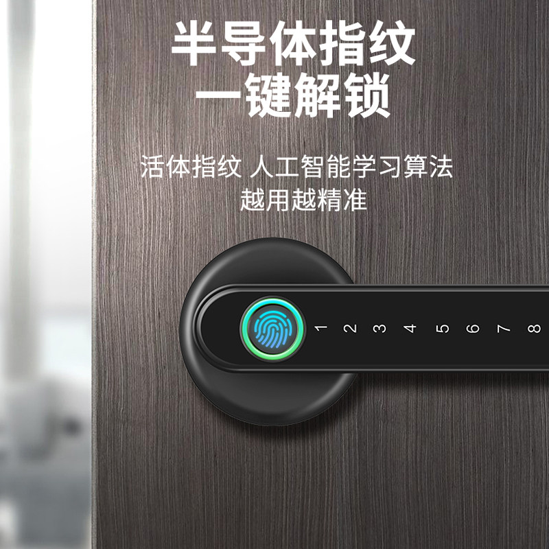 办公室智能锁家门室内室门指纹锁卧木房用电子锁公寓出租房密码锁