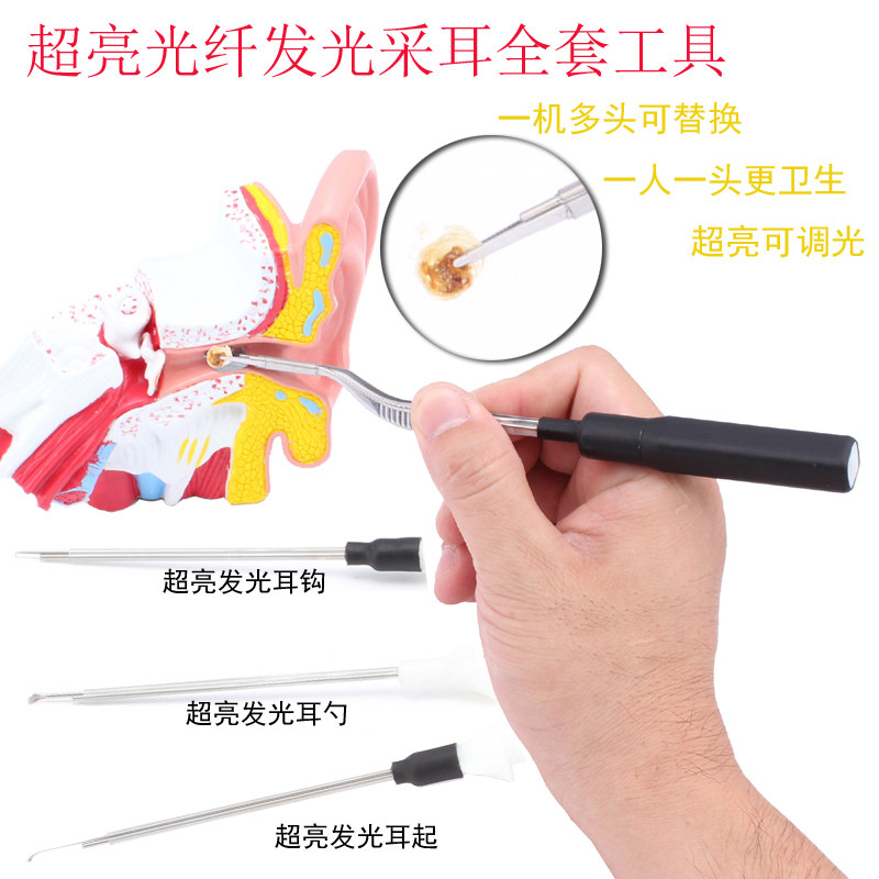 儿子采耳工具耳屎镊童发光耳勺软头耵聍钩耳起硅胶耳挖可视掏耳朵