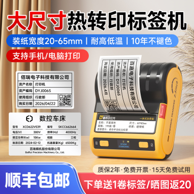 德佟电子DT5250哑银标签打印机热转印多功能便携蓝牙办公设备标识卡固定资产手持小型碳带不干胶贴纸打印机亚
