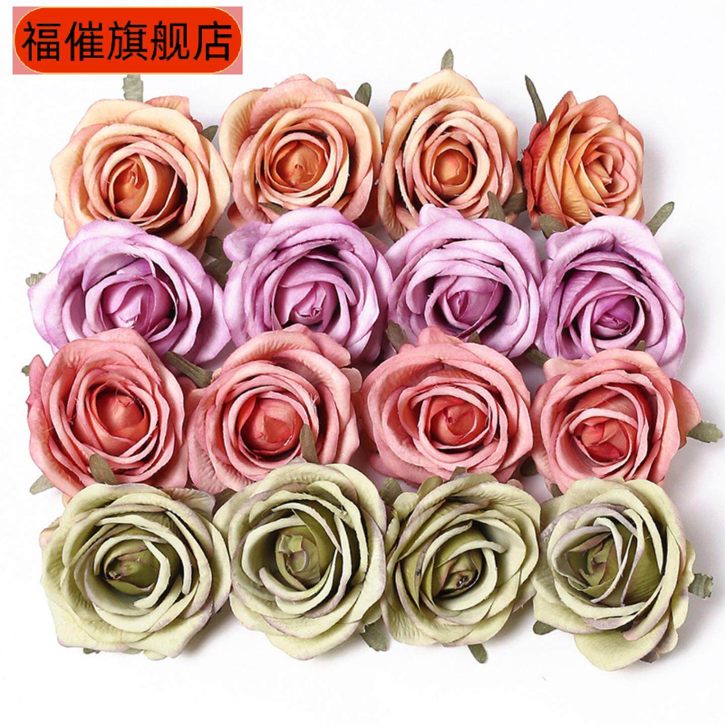欧式复古仿真玫瑰绢花头饰手工