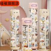 娃娃收纳桶放公仔收纳筒毛绒玩具布偶透明多层太空人拉链款 收纳桶