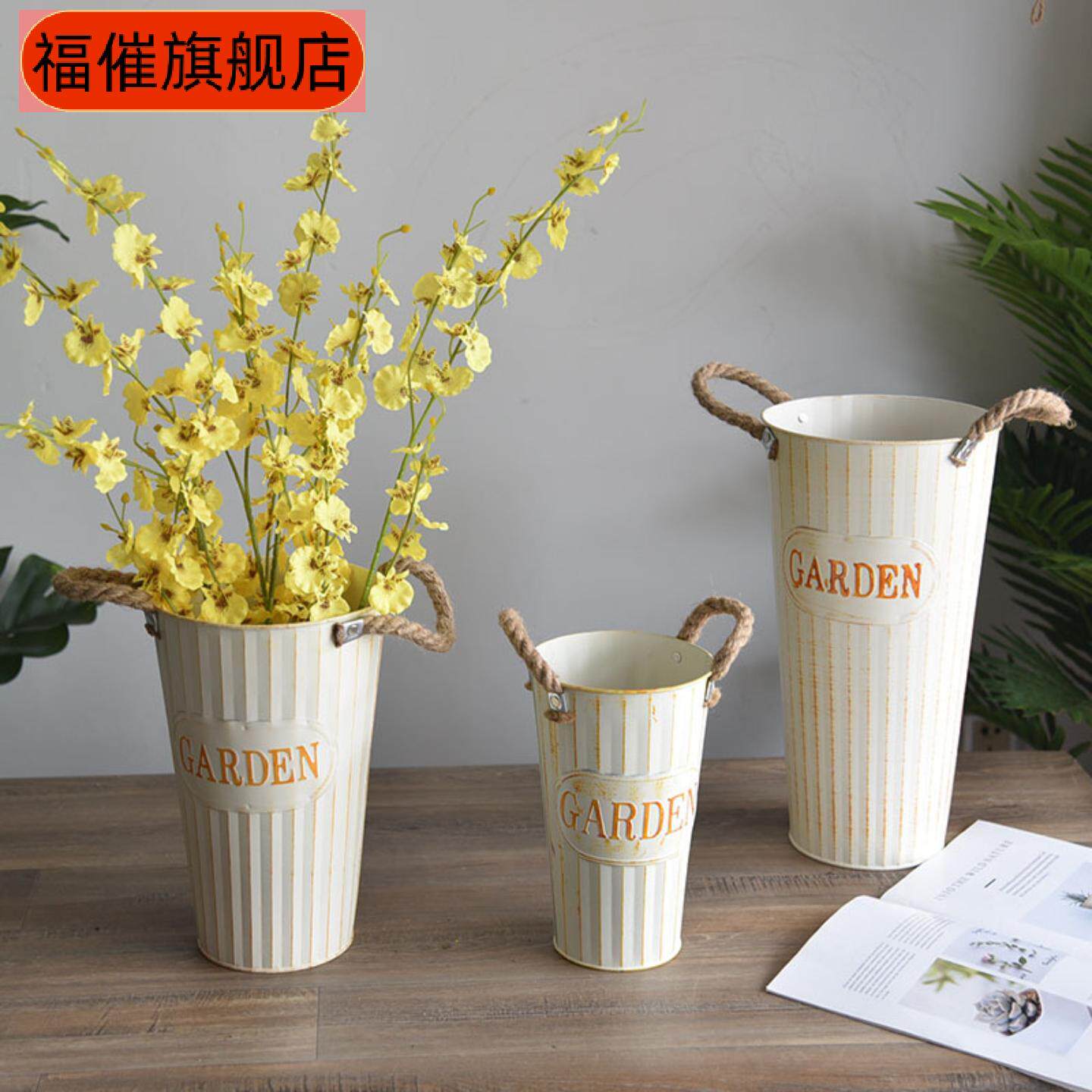 干花桶插花器高花桶花店装饰美式
