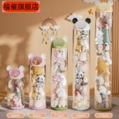 毛绒娃娃收纳桶玩偶收纳筐公仔儿童玩具收纳筒布偶收纳篮透明