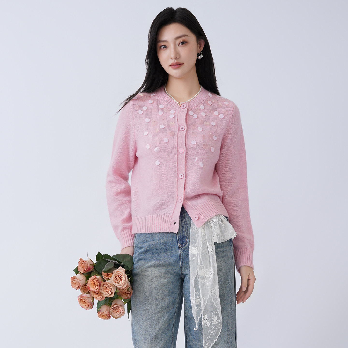 阅涵毛衣2026春季新款针织开衫时尚打底衫女休闲外穿上衣女装