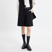 女五分裤 休闲打褶短裤 高腰a字直筒包臀裙 时尚 阅涵2026春季