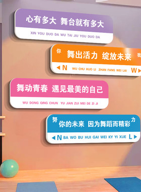 舞蹈房教室墙面背景布置装饰街舞形象艺术培训班机构文化墙贴画