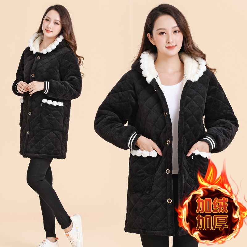 新款保套加厚加棉冬暖罩衣女中长款棉衣外季工作服大码耐脏围裙