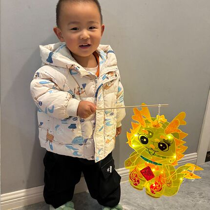 龙年龙灯笼Q版龙小龙人儿童幼儿园手工玻璃纸传统灯笼DIY材料包