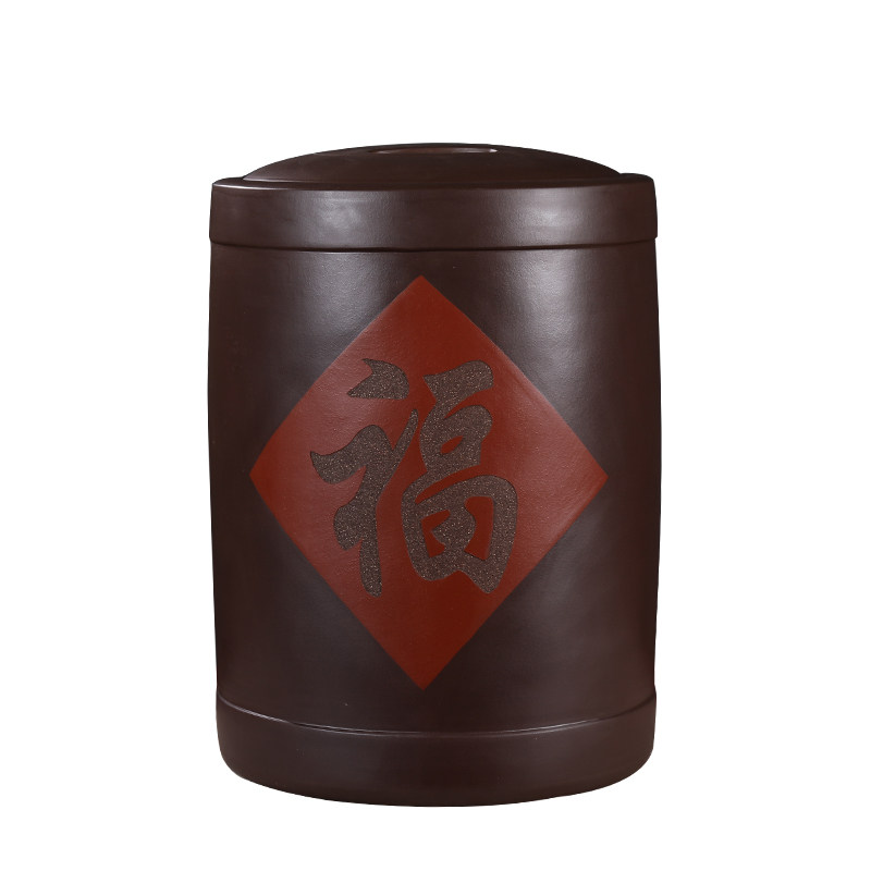 宜兴原矿紫砂茶叶罐大号普洱茶饼密封储茶缸特大陶瓷白散茶存茶罐