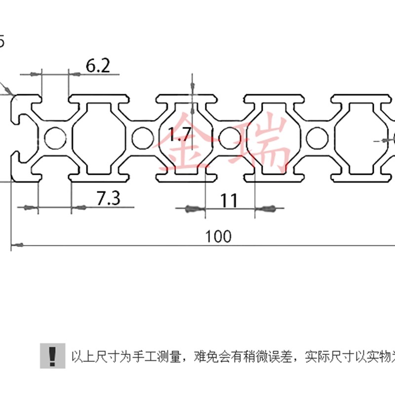 欧标20100铝型材 10100铝合合型材20*200宽面铝金金20雕刻机面板图片