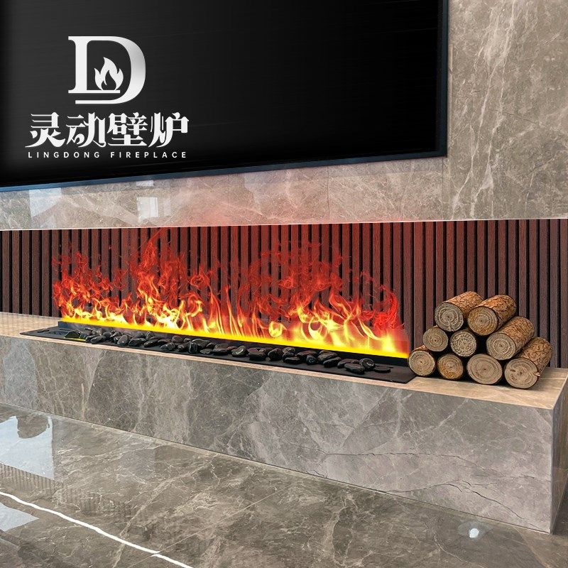 定制3d雾化壁炉嵌入式智能仿真火焰加湿器家用室内假火法式装饰柜