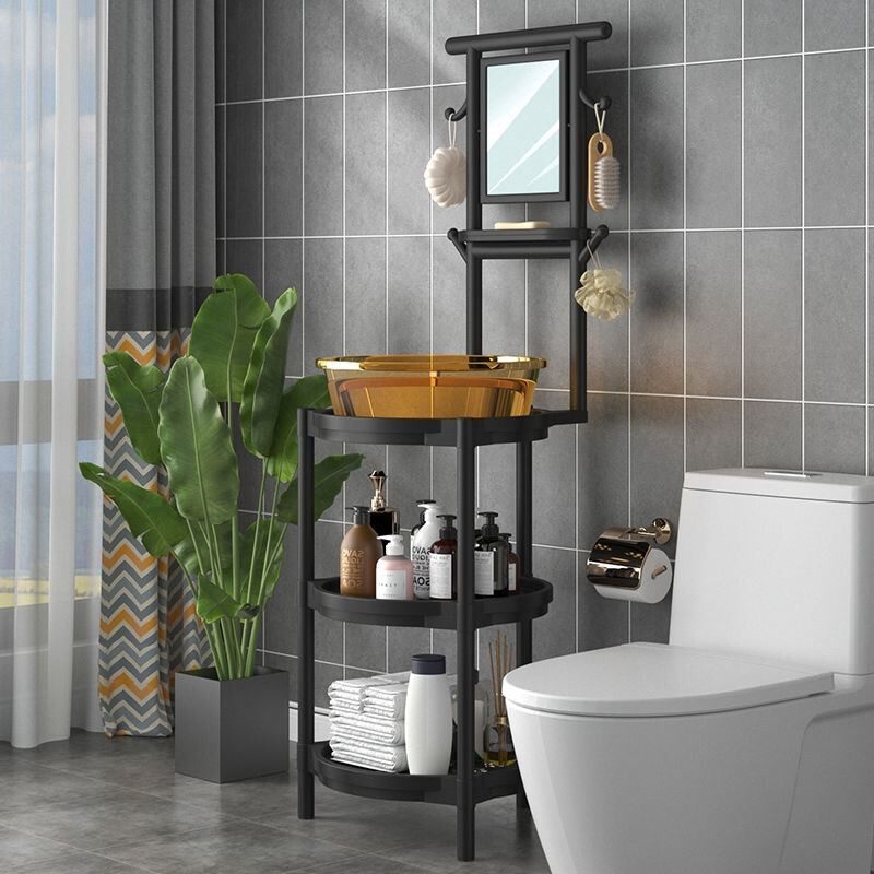 洗脸盆架子落地家用新款加厚加粗厚塑料农村浴室脸盆架防锈送镜子