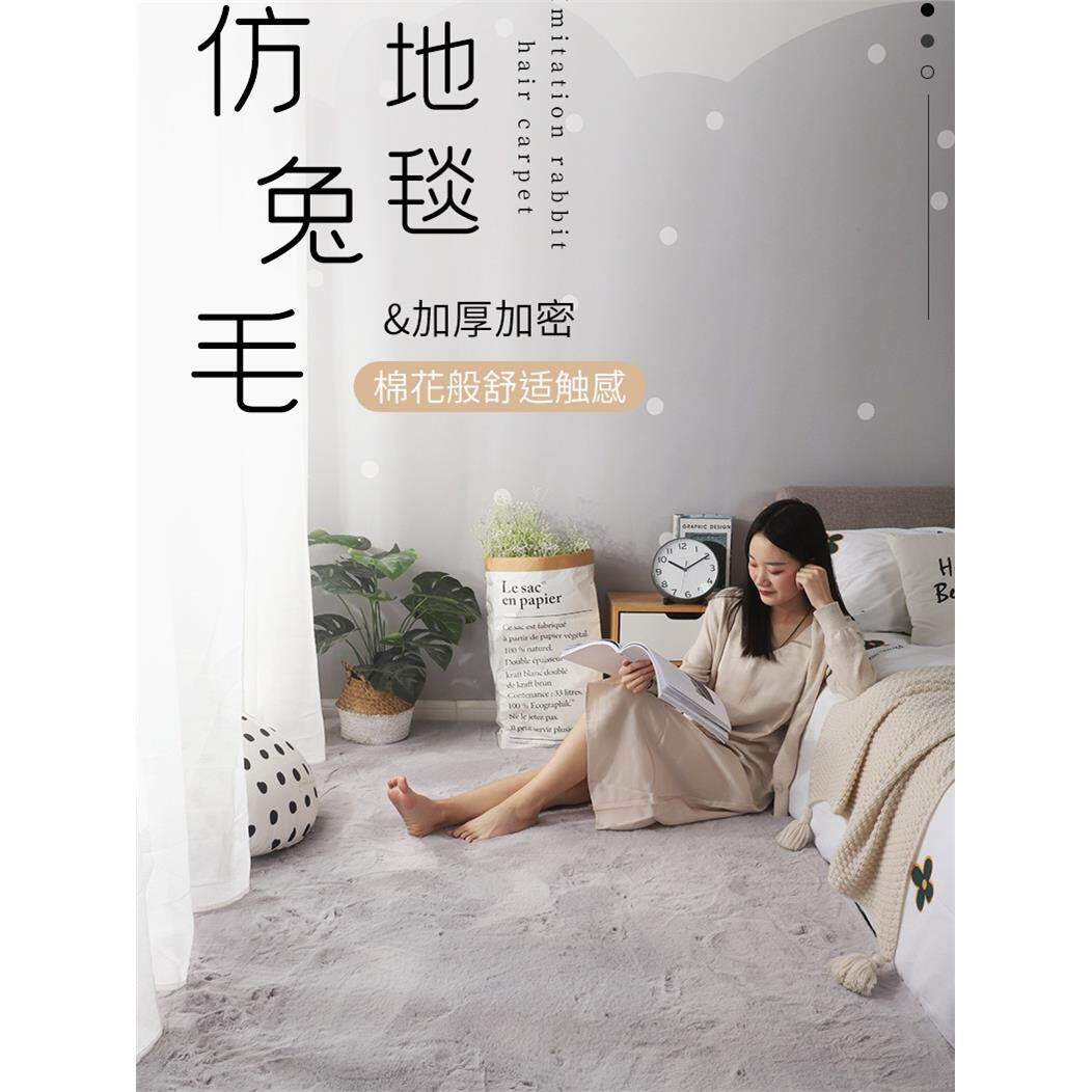 仿兔毛加厚加密地毯客厅茶几飘窗卧室满铺网红床边毛毯可机洗