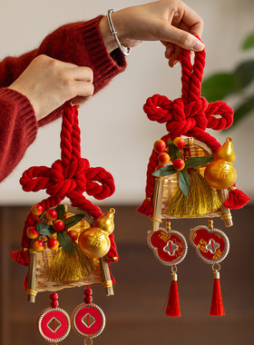 2026新春年乔迁之喜装饰挂件卧室玄关客厅新家布置入户门把手挂饰