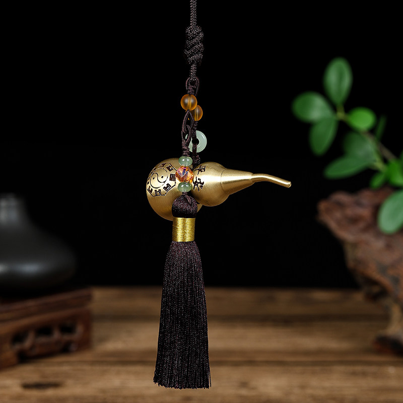 车入平安铜葫芦车载挂件摆件开盖空瓶装饰品居家玄关壁挂流苏串珠,家居饰品,国学摆件,淘宝优惠券,粉丝福利购,淘宝优惠卷