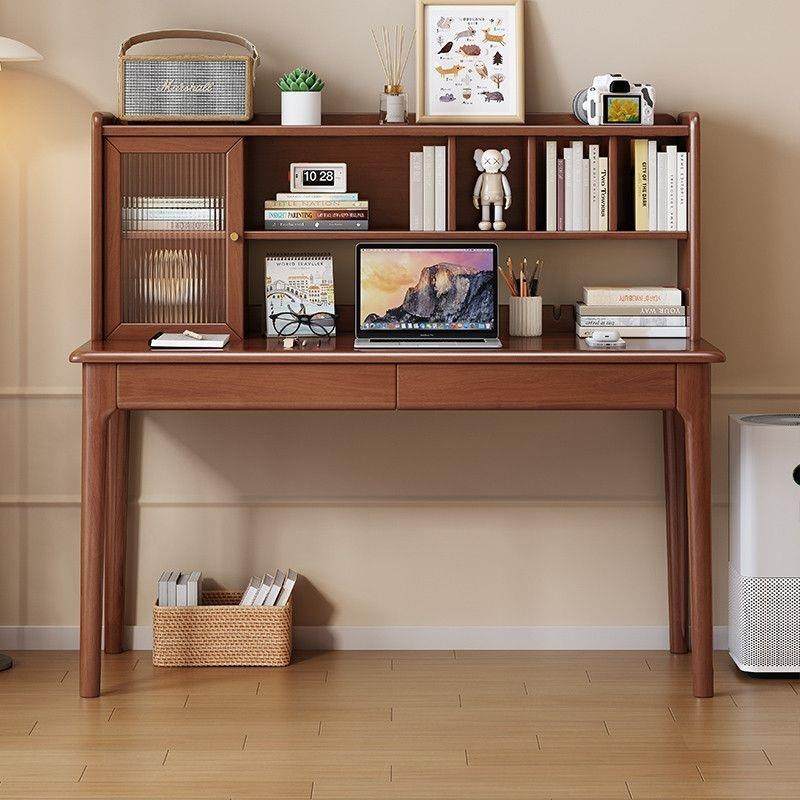 北欧实木书桌胡桃木色书架一体简约家用学生写字桌卧室办公电脑桌,模玩/动漫/周边/娃圈三坑/桌游,模型制作工具/辅料耗材,淘宝优惠券,粉丝福利购,淘宝优惠卷
