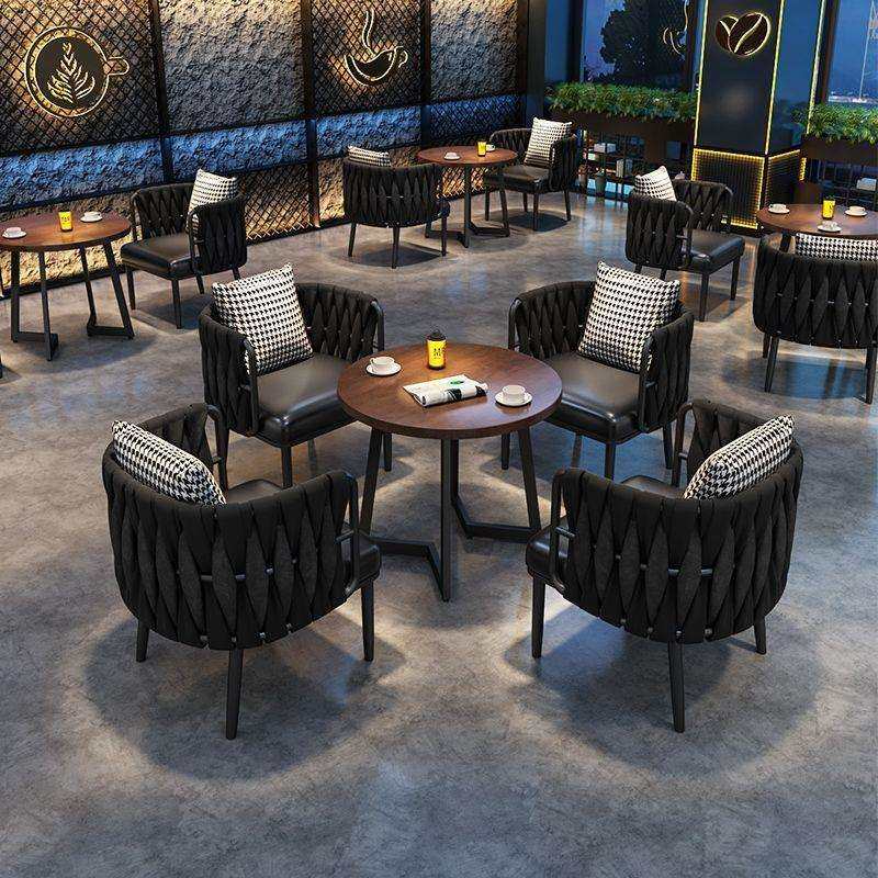 工业风小酒馆咖啡厅桌椅组合休闲甜品奶茶店西餐厅茶楼商用沙发椅
