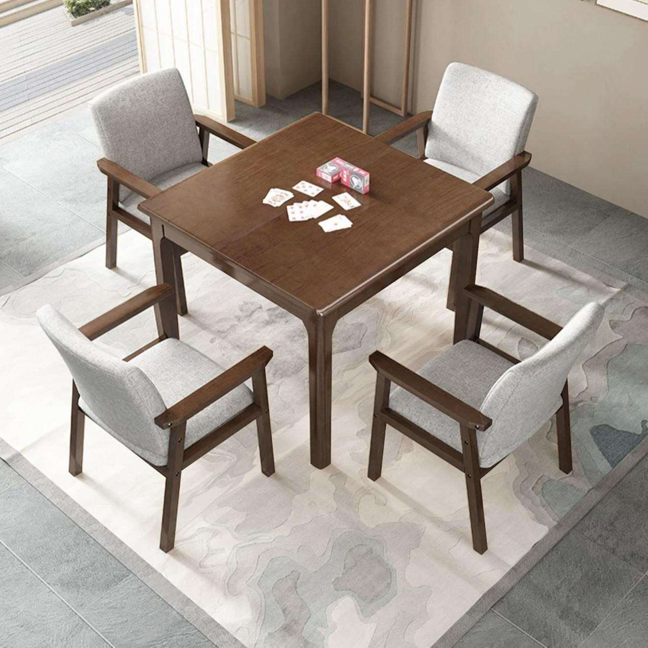 实木牌桌方桌掼蛋专用桌家用打牌桌子四方桌带抽屉棋牌室桌椅组合