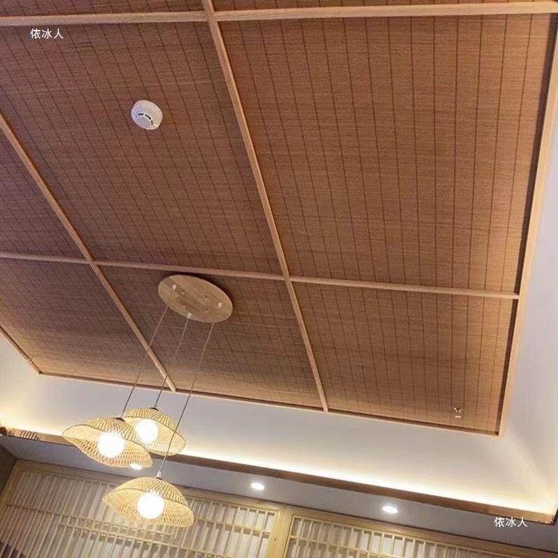竹帘吊顶墙面装饰民宿茶室餐厅木屋日式复古竹席子装修材料工程用