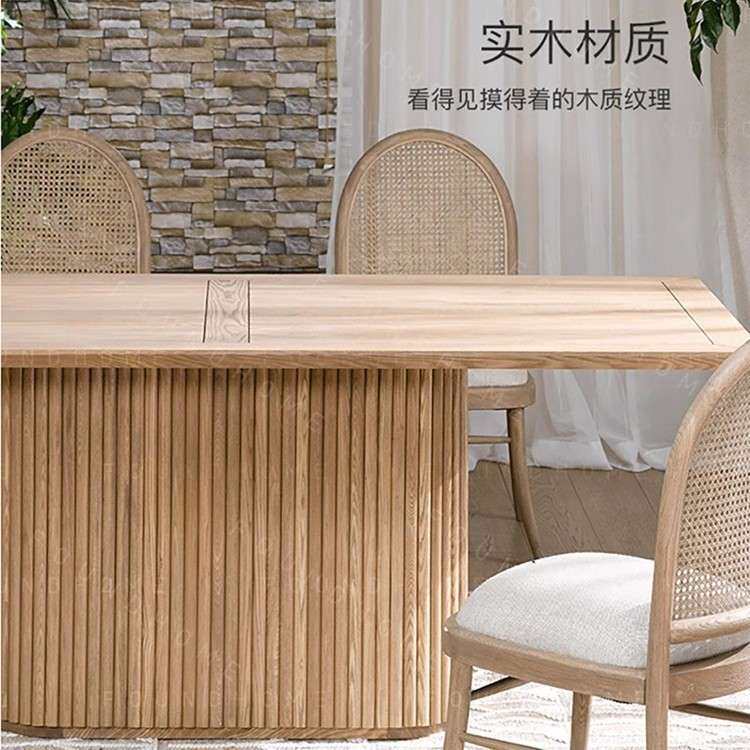 北欧实木圆桌小户型家用现代简约藤编餐桌椅组合网红创意民宿家具