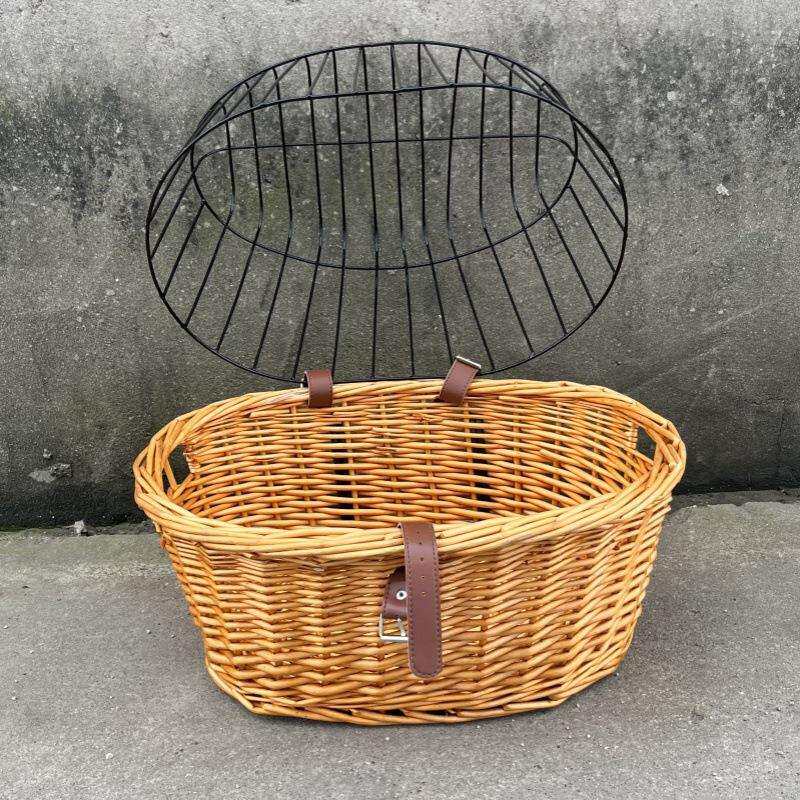 车篮子柳编车篮宠物柳藤车篮骑行用品自行车配件车筐